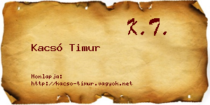 Kacsó Timur névjegykártya